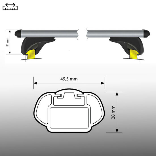 Nordrive barres de toit Land Rover Range Rover Velar 2017 - 2023