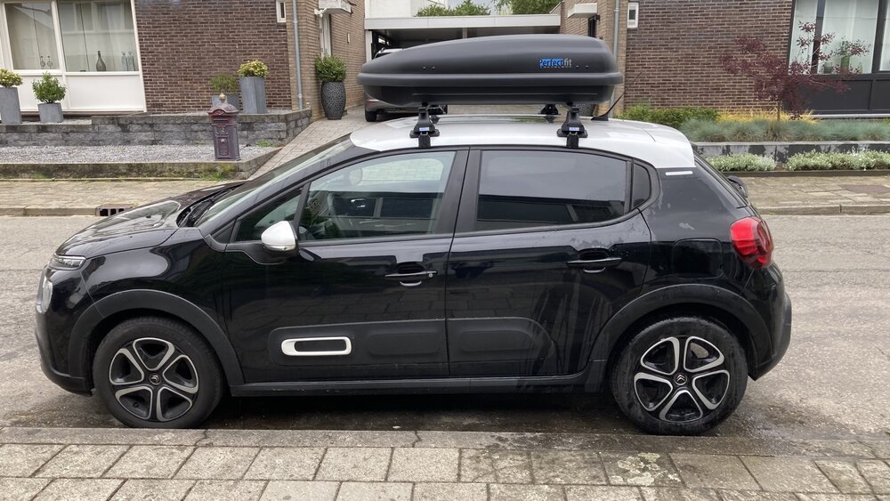 Coffre de toit PerfectFit 400 Litre + Barre de toit Volkswagen Cross Touran MPV &aacute; partir de 2006