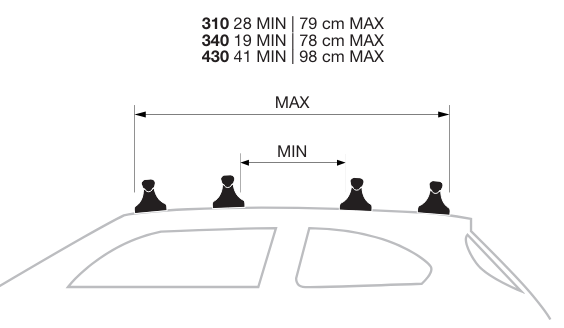 Modula Ciao Coffre de toit 340 Litre Gris mat 