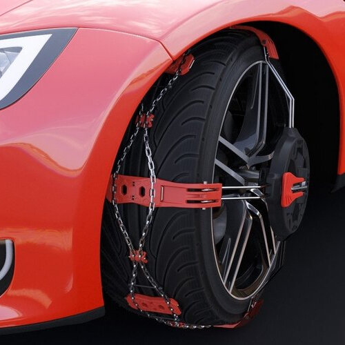 Cha&icirc;nes de neige frontales Modula polaire grip steel Porsche Taycan &agrave; partir de 2020 taille des pneus 225/55R19