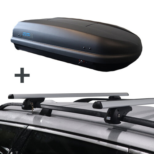 Coffre de toit PerfectFit 400 Litre + Barre de toit PerfectFit Kia Grand Carnival MPV 2006 - 2014