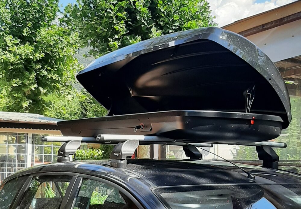 Coffre de toit 430 Litre Modula Ciao noir brillant