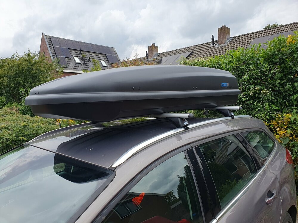 PerfectFit coffre de toit 500 liter + PerfectFit barres de toit Hyundai ix35 2010 - 2015