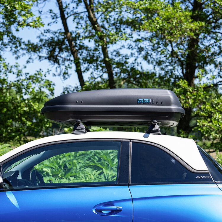 Coffre de toit PerfectFit 400 Litre + Barre de toit PerfectFit Peugeot 206 SW break 2002 - 2008