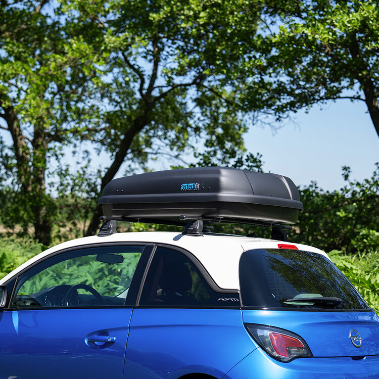 Coffre de toit PerfectFit 400 Litre + Barre de toit PerfectFit Peugeot 206 SW break 2002 - 2008