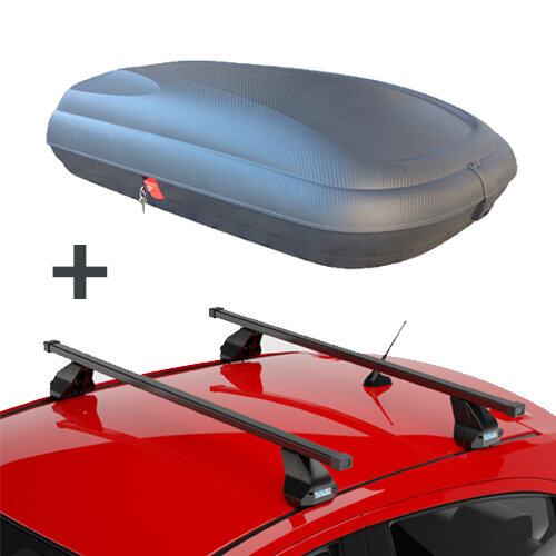 ArtPlast coffre de toit 320 liter + PerfectFit barres de toit Peugeot 307 3 portes hayon 2001 - 2009