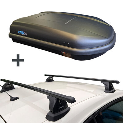 PerfectFit coffre de toit 400 liter + Nordrive barres de toit Hyundai i20 5 portes hayon 11/2014 - 11/2020