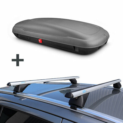 Artplast coffre de toit 400 litre + Perfectfit barres de toit Mitsubishi ASX 2010 - 2022