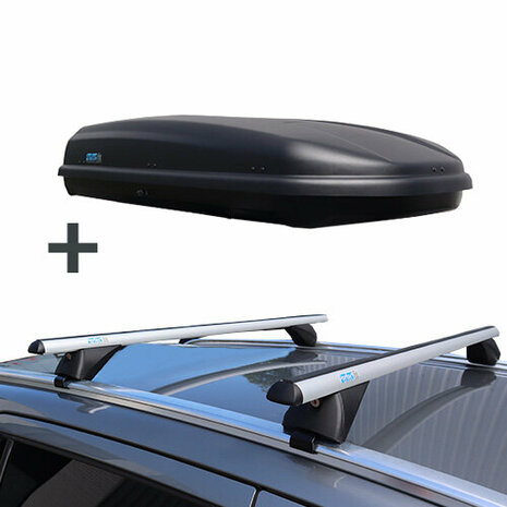 PerfectFit coffre de toit 500 liter + PerfectFit barres de toit Hyundai ix35 2010 - 2015