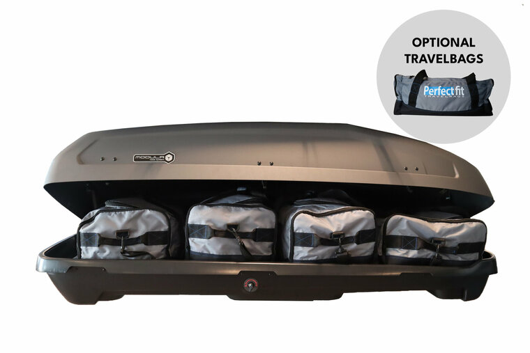 Coffre de toit 470 Litre Modula Evo noir brillant
