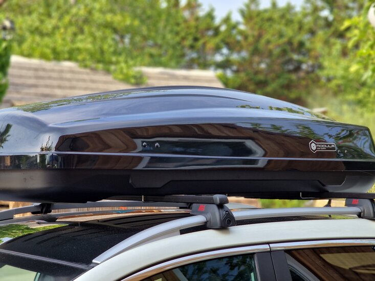Coffre de toit 430 Litre Modula Ciao noir brillant