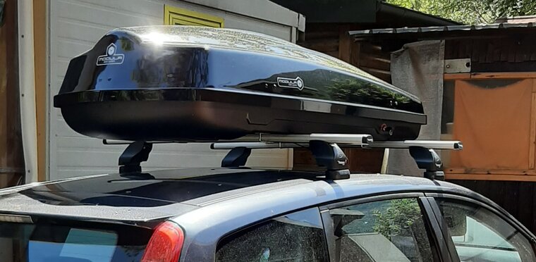 Coffre de toit 430 Litre Modula Ciao noir brillant