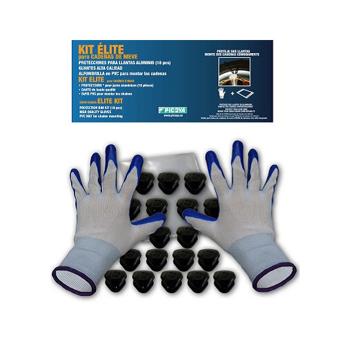 Set de protection pour jantes &ndash; Gants, clips en plastique et tapis de genou.