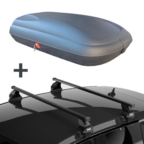 ArtPlast coffre de toit 320 liter + PerfectFit barres de toit Peugeot 208 5 portes hayon 2015 - 2019