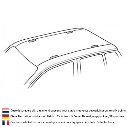 PerfectFit coffre de toit 440 Liter + Nordrive barres de toit Peugeot 308 5 portes hayon 09/2007 - 09/2013