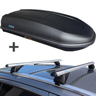 PerfectFit coffre de toit 440 Litre + PerfectFit Barre de toits Volvo V90 &agrave; partir de 2016