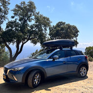 PerfectFit coffre de toit 440 Liter + Nordrive barres de toit Lancia Nuova Ypsilon 5 portes hayon &agrave; partir de 05/2024