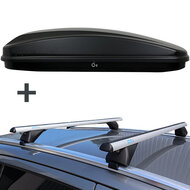 Farad coffre de toit N18 430 litre + PerfectFit barres de toit Fiat 500X &agrave; partir de 2015