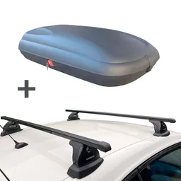 Artplast coffre de toit 320 Liter + Nordrive barres de toit BMW 1-Serie 3 portes hayon 03/2007 - 06/2012