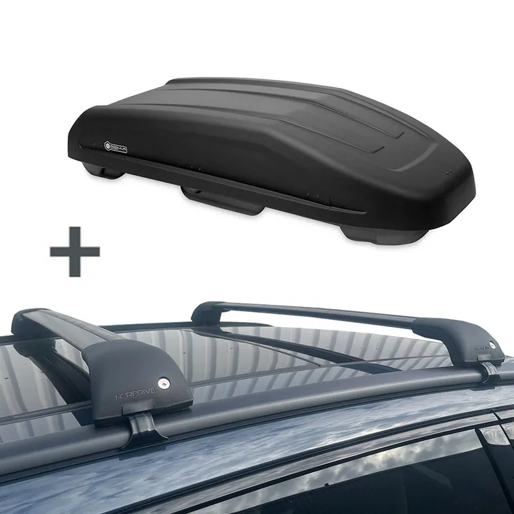 Modula coffre de toit Evo 470 litre + Nordrive barres de toit Audi Q6 E-Tron à partir de 2024