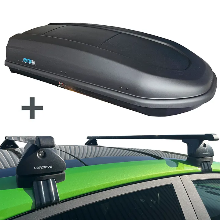 PerfectFit coffre de toit 440 Liter + Nordrive barres de toit Audi Q2 à partir de 11/2016