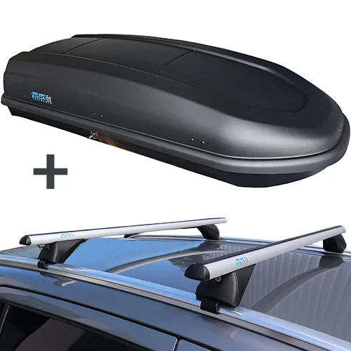 PerfectFit coffre de toit 440 litre + PerfectFit barres de toit BMW iX2 à partir de 2024