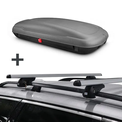 ArtPlast coffre de toit 400 litre + PerfectFit barres de toit Dacia Duster SUV 2010-2013